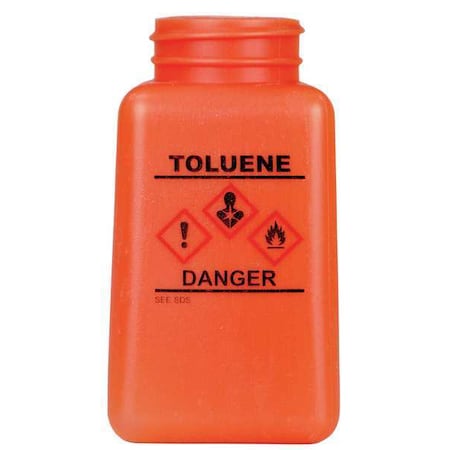 Graduated Tolene Bottle,6 Oz.,Orange