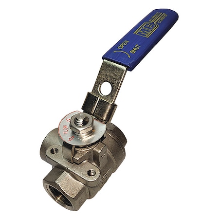 1 FNPT Stainless Steel Ball Valve Inline