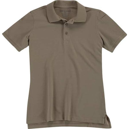 Womens Utility SS Polo,L,Silver Tan