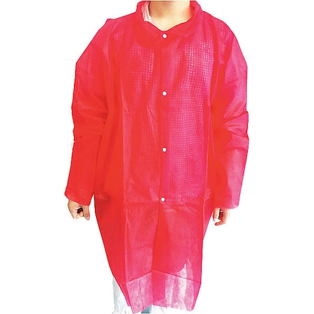 Disposable Lab Coat,L,Red,PK30