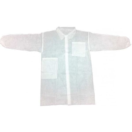 Disposable Lab Coat,3XL,White,PK30