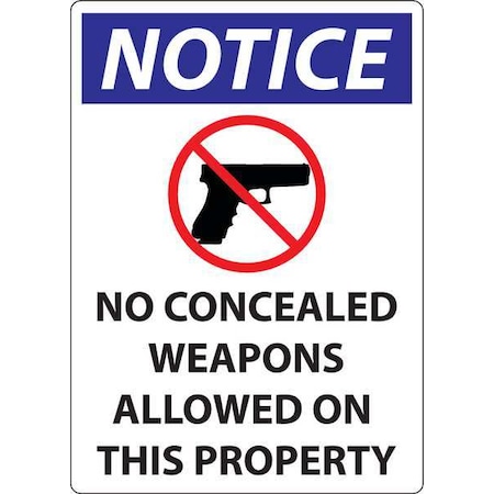 Missouri-Wisconsin Concealed Carry Sign, 14 In Height, 10 In Width, Aluminum, Rectangle, English