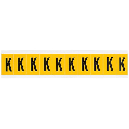 Letter Label,K,1-1/2in.Hx7/8in.W,Vinyl