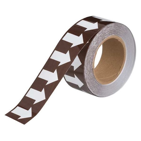 Arrow Tape,2inWx30 Yd.,White/Brown,Poly