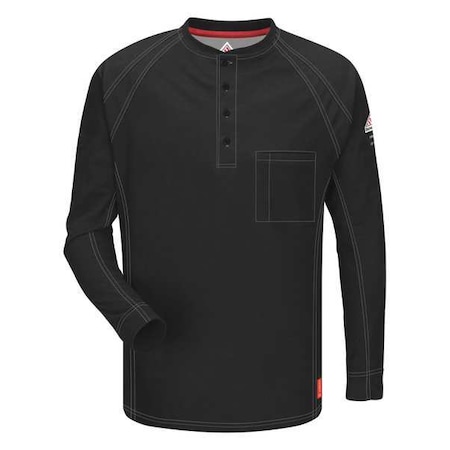 FR Polo Shirt,Blk,XL,Long,Button