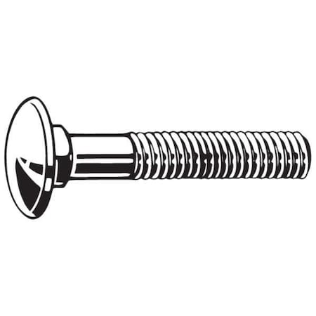 Carriage Bolt,1/4-20,4In,LCS,Plain,PK500