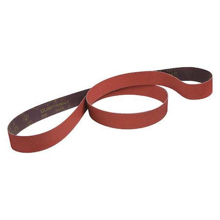 Cloth Belt, Coated, 1 In W, 11 In L, 80 Grit, Medium, Ceramic, 947A, Orange