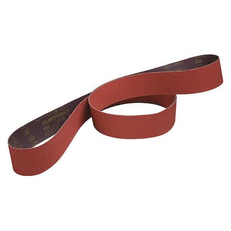 Cloth Belt, Coated, 2 In W, 72 In L, 60 Grit, Medium, Ceramic, 947A, Orange