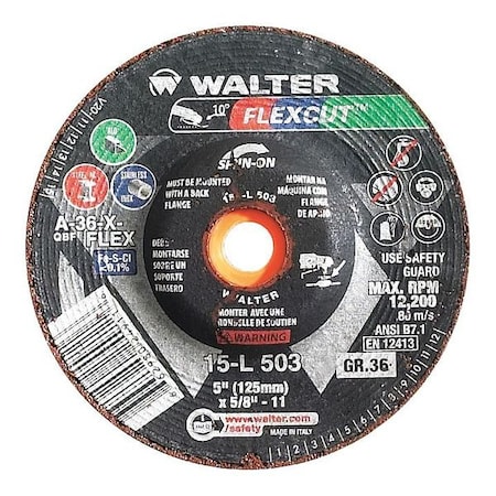 Depressed Center Grinding Wheel, 0.125 In Thick, Aluminum Oxide