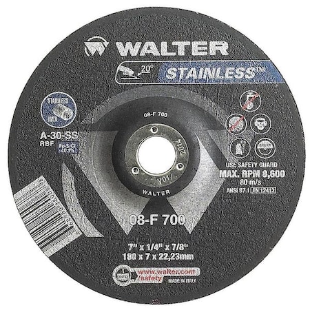 Depressed Center Grinding Wheel, Type 27, 0.25 In Thick, Aluminum Oxide