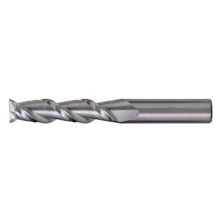 2-Flute Carbide Square Single-End HP End Mill For Alum CTD CEM-AM2 Bright 1/4x1/4x1-1/4x3