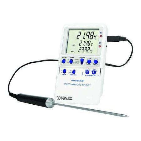 Digital Data Logging Thermometer, Excursion-Trac™ With Stainless Steel Probe Style