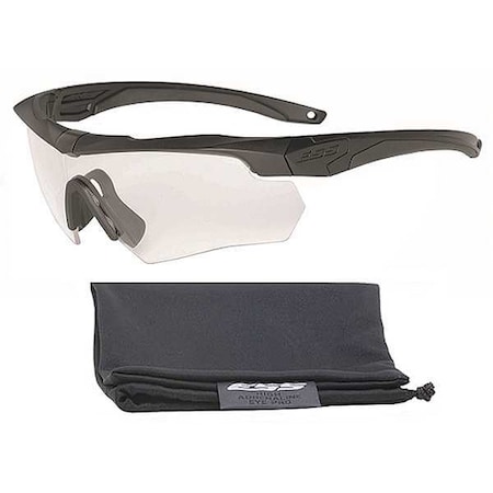 Ballistic Safety Glasses, Wraparound Clear Polycarbonate Lens, Scratch-Resistant