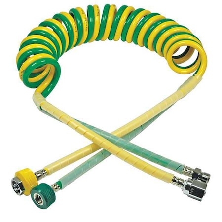 Dual Coil Hose,10ft,Barb Schrader Conn