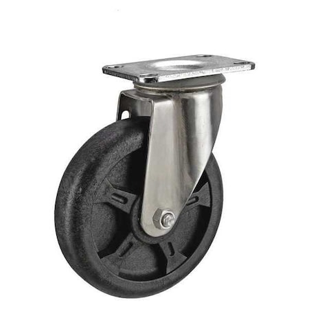 Swivel NSF-Listed Plate Caster,Glass Filled Nylon,5in,300lb