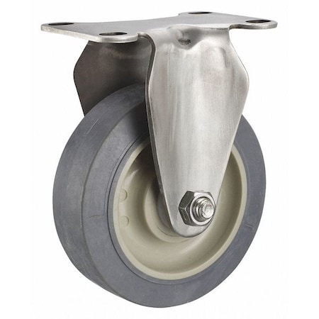 Rigid NSF-Listed Plate Caster,TPR,5 In.,325 Lb.