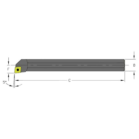 Indexable Boring Bar, A10Q SCLPL3, 7 In L, High Speed Steel, 80 Degrees  Diamond Insert Shape