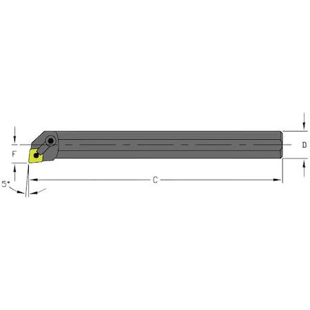 Indexable Boring Bar, A16S MCLNL4, 10 In L, High Speed Steel, 80 Degrees  Diamond Insert Shape