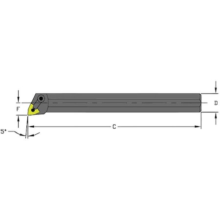 Indexable Boring Bar, A16S MWLNR4, 10 In L, High Speed Steel, Trigon Insert Shape