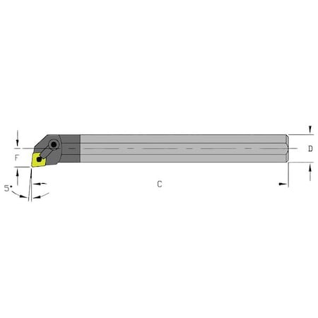 Indexable Boring Bar, E20U MCLNR4, 14 In L, Carbide, 80 Degrees  Diamond Insert Shape