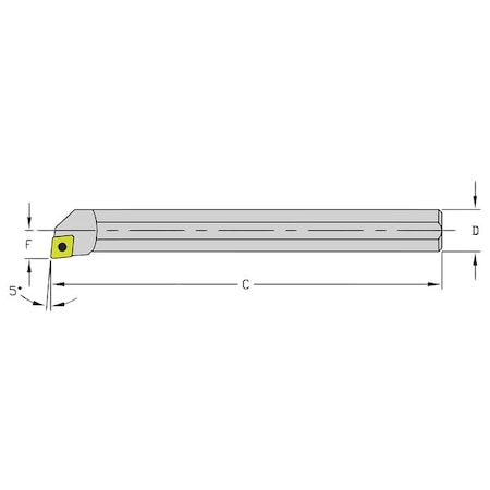 Indexable Boring Bar, J03F SCLDR1.2, 3 In L, Heavy Metal, 80 Degrees  Diamond Insert Shape