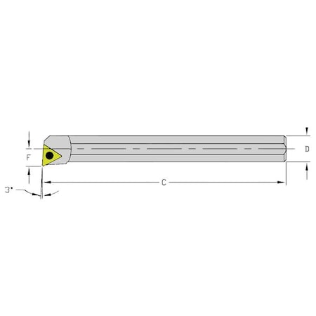 Indexable Boring Bar, HM06J STUPR2, 4-1/2 In L, Heavy Metal, Triangle Insert Shape