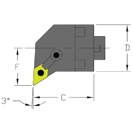 Indexable Cutting Head Unit, MH40 MDUNL3-CFT, 1-5/8 In L, Steel, 55 Degrees  Diamond Insert Shape