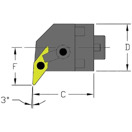 Indexable Cutting Head Unit, MH20 MVUNL3-CFT, 1-5/8 In L, Steel, 35 Degrees  Diamond Insert Shape