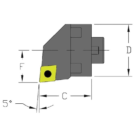 Indexable Cutting Head Unit, MH28 SCLCR4-CFT, 1-1/4 In L, Steel, 80 Degrees  Diamond Insert Shape