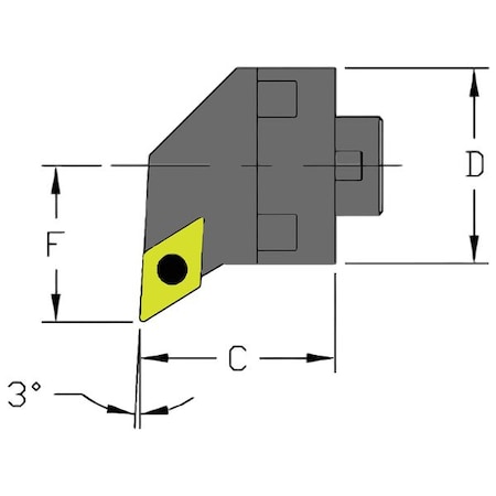 Indexable Cutting Head Unit, MH32 SDUCR3-CFT, 1-5/8 In L, Steel, 55 Degrees  Diamond Insert Shape