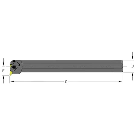 Indexable Grooving And Parting Toolholder, S08M NEL2, 6 In L, High Speed Steel
