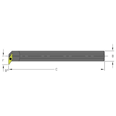 Indexable Boring Bar, S12Q SVXBR2, 7 In L, High Speed Steel, 35 Degrees  Diamond Insert Shape