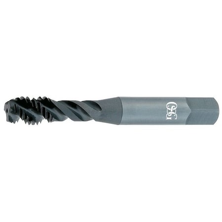 Spiral Flute Tap, M6-1.00, Bottoming, Metric Coarse, 3 Flutes, Oxide