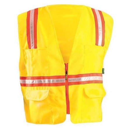 Small Hi-Vis Non-Rated Vest, Yellow, Material: Polyester Mesh
