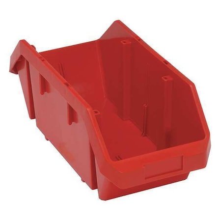 Cross Stacking Storage Bin, Red, Plastic, 8 3/8 In W X 7 In H, 60 Lb Load Capacity