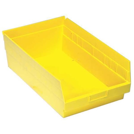 Shelf Storage Bin, Yellow, Polypropylene, 17 7/8 In L X 11 1/8 In W X 8 In H, 70 Lb Load Capacity