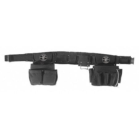 Black Ballistic Nylon Tool Belt, M, 27 Pockets