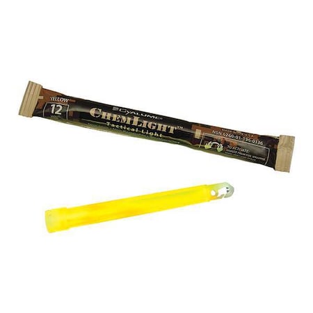 Lightstick,Yellow,12 Hr.,6 In. L,PK500