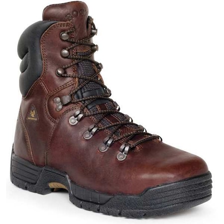 Size 9 Men's 8 In Work Boot Steel Work Boot, Dark Brown