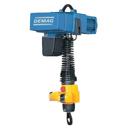 Electric Chain Hoist, 250 Lb, 9 Ft, Hook Mounted - No Trolley, Blue