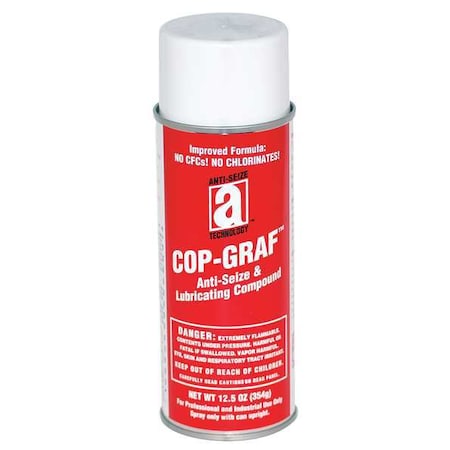 Cop-Graf Anti-Seize Lubricating Compound, General Purpose, 16 Oz Aerosol Can, Copper