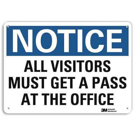 Notice Sign, 10 In H, 14 In W, Aluminum, Horizontal Rectangle, English, U5-1063-RA_14X10