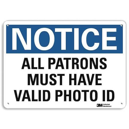 Notice Sign, 10 In H, 14 In W, Aluminum, Horizontal Rectangle, English, U5-1052-NA_14x10