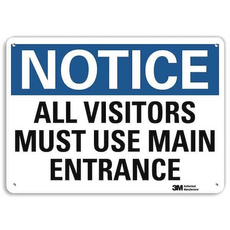 Notice Sign, 10 In H, 14 In W, Aluminum, Horizontal Rectangle, English, U5-1067-NA_14x10