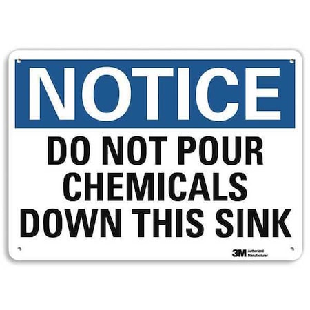 Notice Sign, 10 In H, 14 In W, Plastic, Horizontal Rectangle, English, U5-1139-NP_14X10