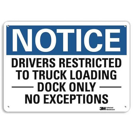 Notice Sign, 10 In H, 14 In W, Plastic, Horizontal Rectangle, English, U5-1159-NP_14X10