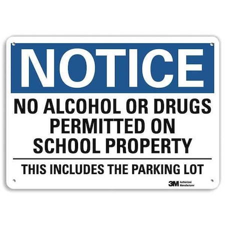 Notice Sign, 7 In H, 10 In W, Aluminum, Vertical Rectangle, English, U5-1341-RA_10X7