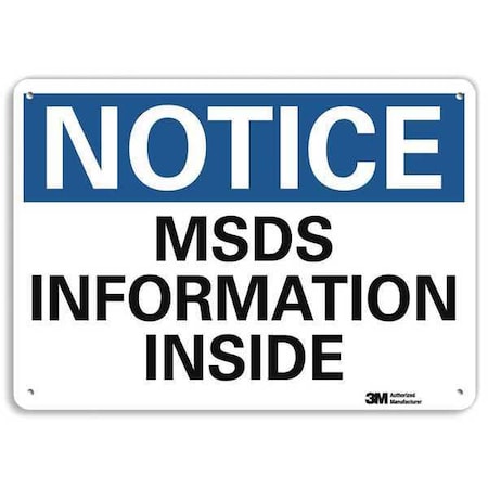 Notice Sign,7 In X 10 In,Aluminum