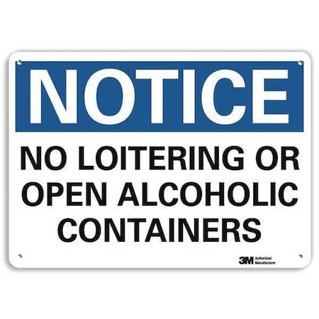 Notice Sign, 10 In H, 14 In W, Aluminum, Horizontal Rectangle, English, U5-1385-NA_14x10