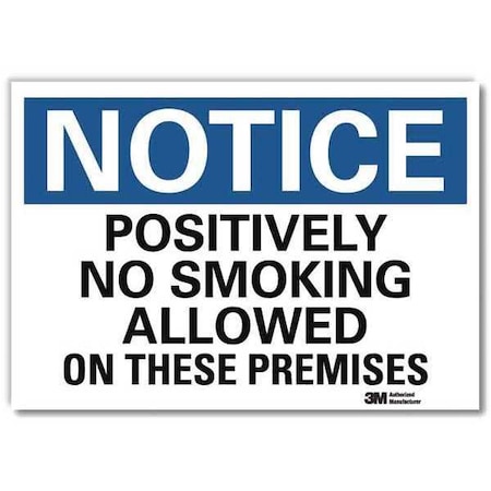 Notice Sign, 10 H, 14 In W, Reflective Sheeting, Horizontal Rectangle, English, U5-1462-RD_14X10